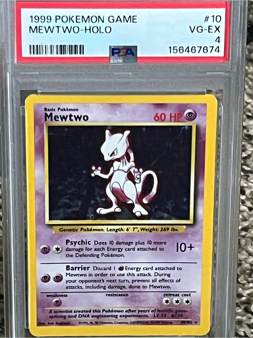 PSA 4 Base Set Mewtwo holo